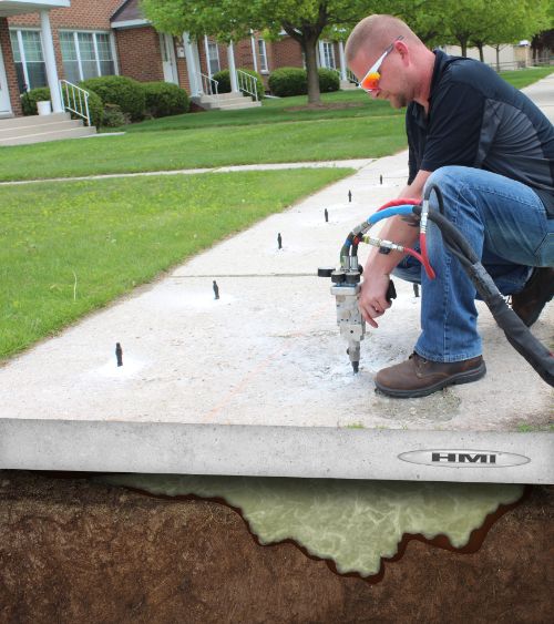 Foam underneath concrete